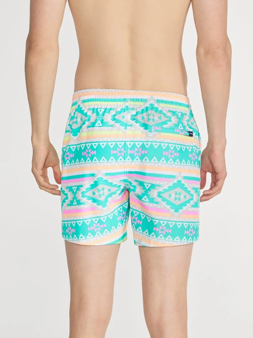 CHUBBIES The En Fuegos Classic Swim Trunks in Teal Geometric 5.5” Inseam Size M